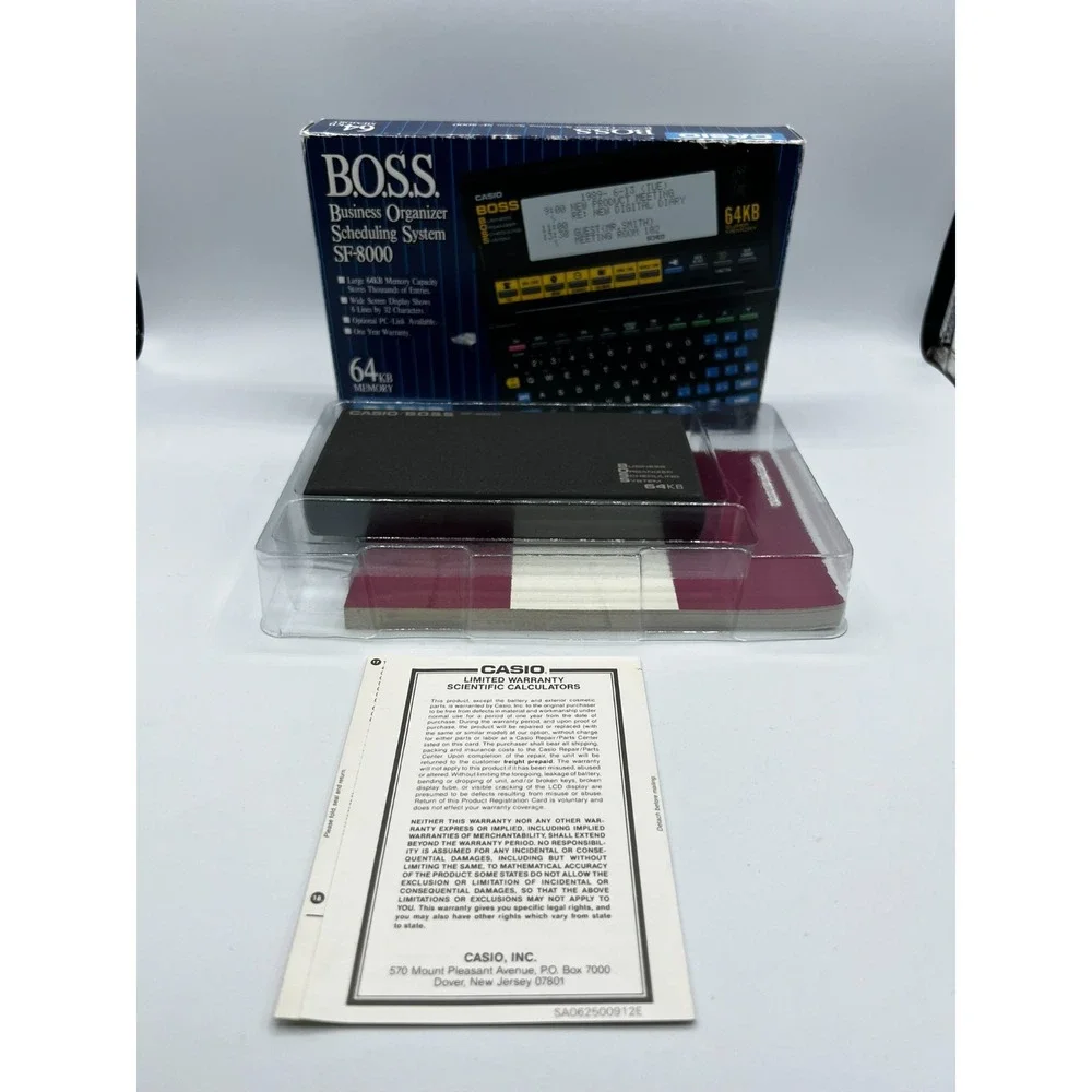 Casio Japan SF-8000 BOSS Business Organizer System 64KB Memory Manual Box